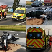 Nehoda motorkáře u Křimic, na místě všechny záchranné složky