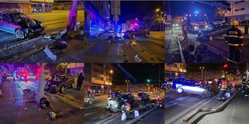 Řidička na Klatovské třídě smetla lampu pouličního osvětlení