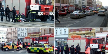 Chodec v centru Plzně vběhl přímo pod hasičské auto, nehodu nepřežil