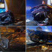 Auto postupně sešrotovaly dokonce dva vlaky