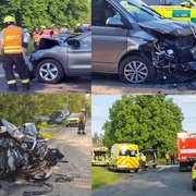 Čelní střet dvou vozidel, na místě pět zraněných