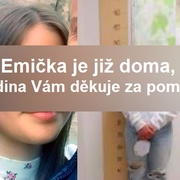 Emička je již doma, rodina Vám děkuje za pomoc