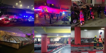 Muž propadl stropem na motokárovou dráhu a dopadl přímo na jedoucího závodníka