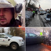 Mercedes doslova vletěl do vozidel v protisměru