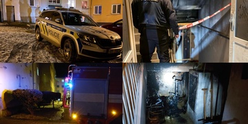 Požár v bytovém domě, hasiči obyvatele zachraňovali okny po žebřících