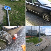 S pohledem upřeným na policisty srazila značku