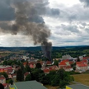Požár chaty v Tachově