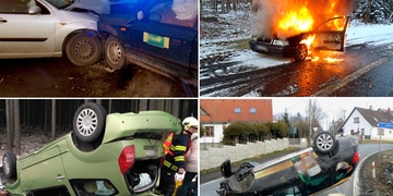 Hasiči zasahovali hlavně u nehod