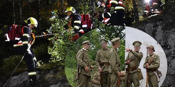 Tři "vojáci" spadli do průrvy u střelnice