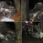 Silně opilý řidič unikl z hořícího vozu