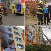 Požár bytu v Plzni na Borech, pět lidí evakuováno