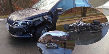 Střet motocyklu s osobním autem