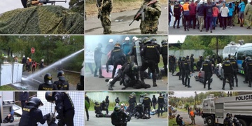 Během cvičení se skupina demonstrantů pokusila vniknout na základnu LZS