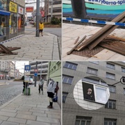 Těžká dřevěná roleta dopadla přímo za záda procházející ženy