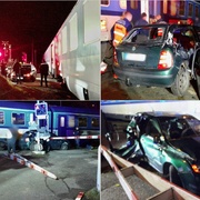 Auto zůstalo stát na kolejích, smetl ho rychlík
