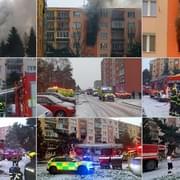 Rozsáhlý požár bytu - čtyři zranění lidé