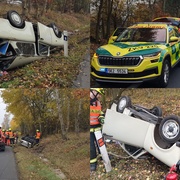 Trabant skončil na střeše