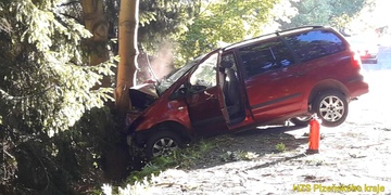 Po smyku čelně narazila do stromu