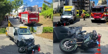 Střet dodávky s motocyklem