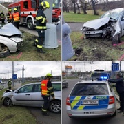 Nehoda na Jateční - těžce opilý cizinec nezvládl průjezd zatáčkou