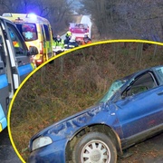 Nezvládl zatáčku a s autem se převrátil