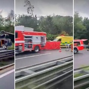 Vážná nehoda uzavřela provoz na D5, na místě přistával i vrtulník LZS