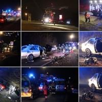 Velice vážná nehoda tří aut u Plzně