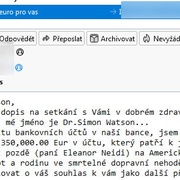 Umírající cizí žena Vám chce poslat peníze...