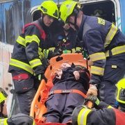 Rozsáhlé cvičení hasičů s námětem "Železniční nehoda"