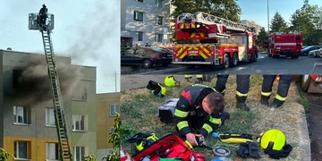 Požár bytu v Plzni na Vinicích