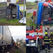 Střet auta s vlakem
