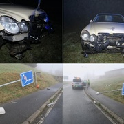 Srazil lampu i značku a utekl od auta