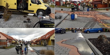 Z hořící dodávky vytékala nafta