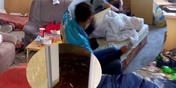 Výkaly, špína, nepořádek i nezajištěné schodiště