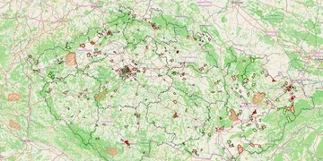 Mapa varen a pěstíren - Národní protidrogová centrála