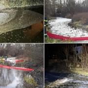 Kontaminace potoka Merklínka, hasiči stavěli norné stěny
