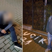 Jeden bil o chodník hlavou, druhý na něj čmáral