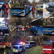 Čelní střet autobusu s osobním autem, ve kterém cestovala i sedmiletá holčička