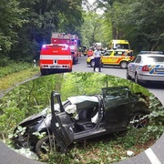 Auto se zřítilo do strže, řidič havárii nepřežil