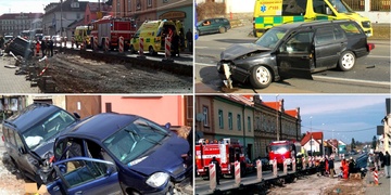 Hromadná nehoda zcela uzavřela Chotěšov - do kolony vletěla žena v šoku