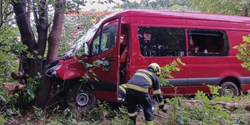 Dodávka po vyjetí ze silnice narazila do stromu