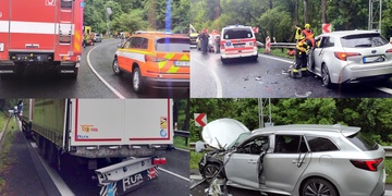 Střet nákladního a osobního vozidla