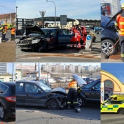 Střet tří aut zablokoval Borskou ulici v Plzni, na místě se tvoří dlouhé kolony vozidel