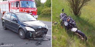Střet motocyklu s autem