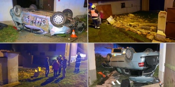 S autem proletěl zdí, z vraku vylezl a z místa utekl