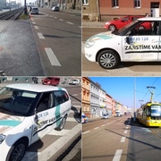 Střet auta s tramvají