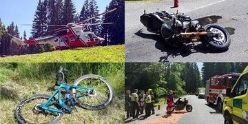 Vážná dopravní nehoda - motorkář doslova smetl cyklistu