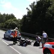 Vážně zraněný motorkář u Horšovského Týna