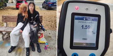 Dvě mladistvé dívky na dětském hřišti vypily půllitrovku vodky