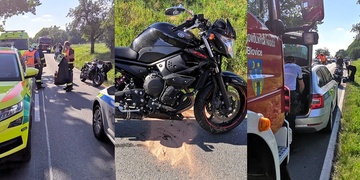 Havárie motorkáře u Nezvěstic